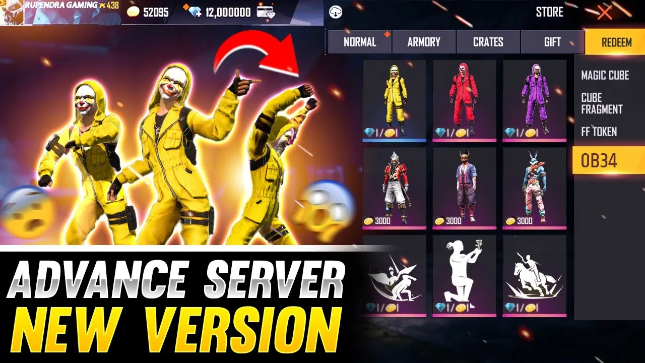 تحميل free fire advance آخر إصدار سيرفر المطورين